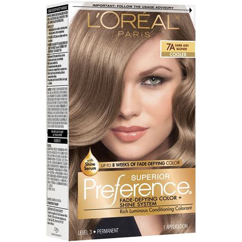 X L Or Al Paris Superior Preference Permanent Hair Color A Dark Ash Blonde Kit Walmart