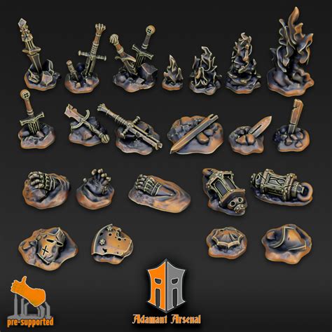 3d Printable Basing Bits Battlefield Remains By Adamant Arsenal