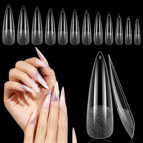 Deciniee Faux Ongles Transparents Pi Ces Extra Longs Effil S Pour