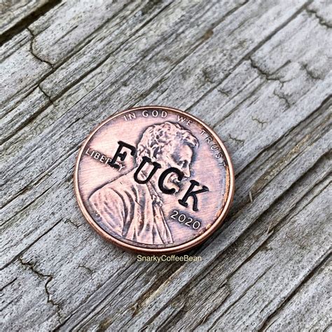 Fuck Fuck Penny Fuck You Pocket Penny Fuck Off Stamped Penny Pocket Token Vulgar Gift Fuck