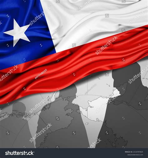 Chile Flag Silk World Map Human Stock Illustration 2110747625 ...