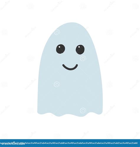 Cute hand-drawn ghost stock vector. Illustration of treat - 254644827