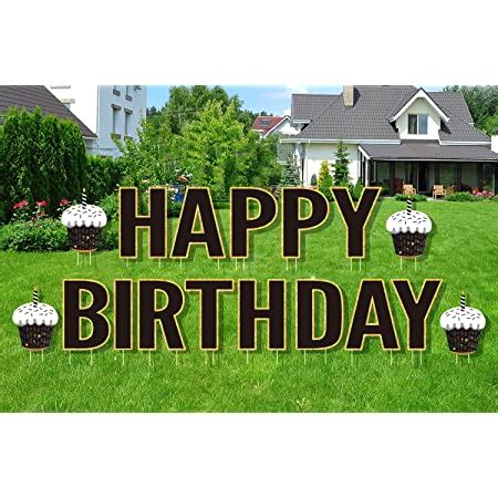 Amazon Pieces Happy Birthday Yard Signs With Stakes Birthday