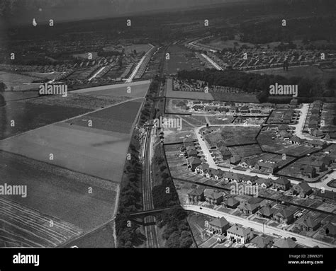 An Aerial View Of Albany Park Train Station In Kent 1939 Stock Photo