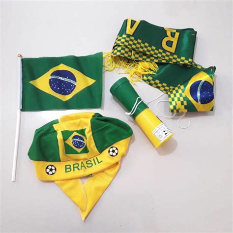 Kit Torcedor Copa Do Mundo Corneta Bandeira Bandana Elo7