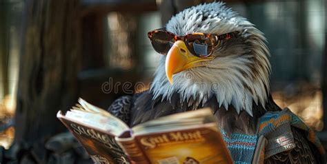 Eagle Reading A Book Stock Illustration Illustration Of Book 327355266