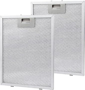 Lot de 2 filtres à graisse en métal pour hotte aspirante 320 x 260 mm