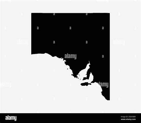 Australia Meridional Mapa Silhouette Negro SA Australia Estado Forma