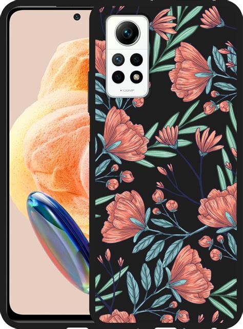 Cazy Hoesje Zwart Geschikt Voor Xiaomi Redmi Note Pro G Poppy Roses