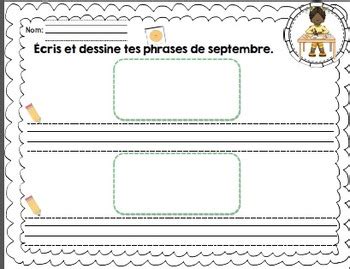 Les Phrases Du Mois De Septembre French Sentences Of September Tpt