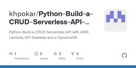 Github Khpokar Python Build A Crud Serverless Api With Aws Lambda Api