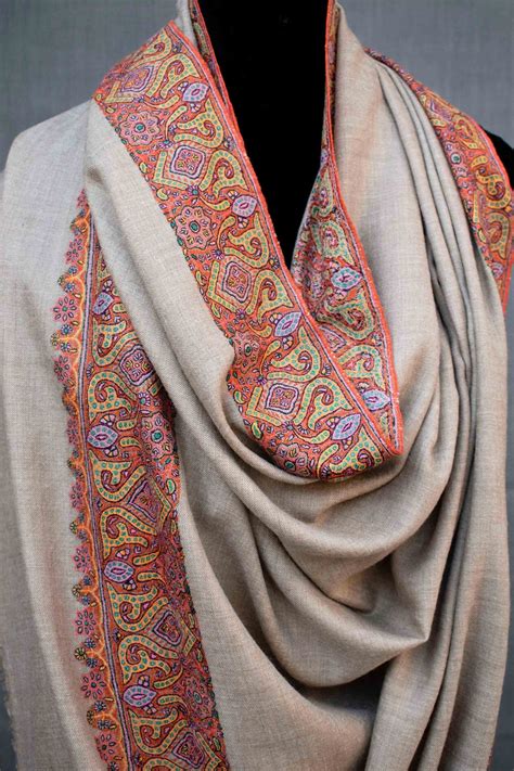 Kashmiri Dor Dar Pashmina Shawl Handwoven Hand Embroidery Etsy Uk