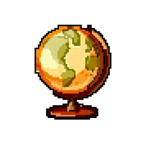 Continent Globe Game Pixel Art Vector Illustration 23874935 Vector Art