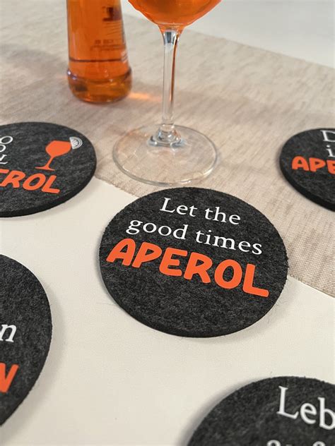 Aperol Untersetzer Aperolspr Che Aus Filz Ideal F R Etsy De