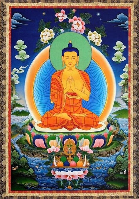 Tibetan Thangka Prabhutaratna Shakyamuni Buddha Painting By Sm Fine