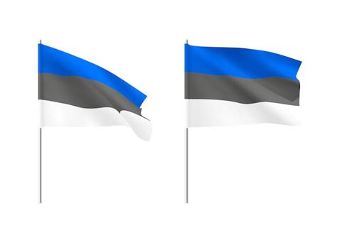 Premium Vector Estonia Flags Set Of National Realistic Flags Of Estonian