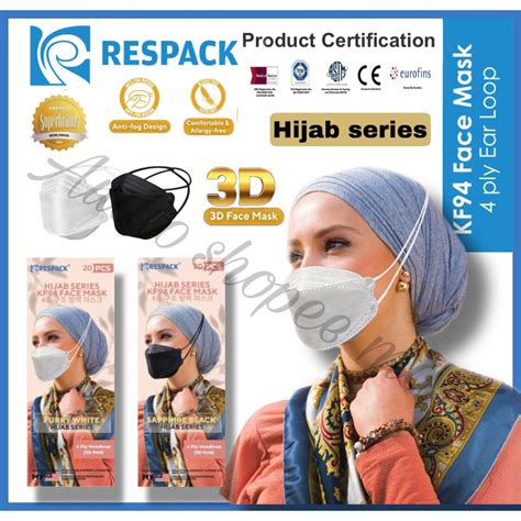 RESPACK MALAYSIA KF94 Face Mask Hijab Series Approved By KKM Malaysia