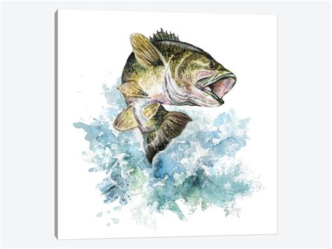 Watercolor Painting Art And Collectibles Largemouth Bass Watercolor Print