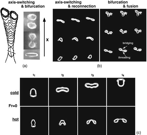 Flow Visualizations Of Vortex Ring Bifurcation Phenomena For ArÄ4 Jets