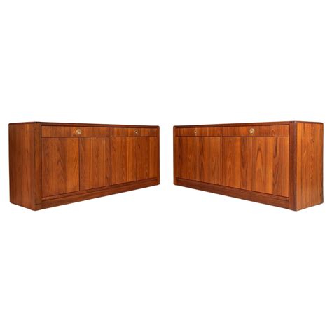 Set of Two (2) Elegant Mid Century Modern Cabinets Sideboards Credenzas ...