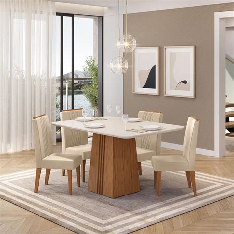 Comedor Sillas Rectangular X X Cm Caf Blanco Sodimac