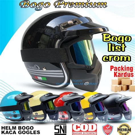 Jual HELM BOGO DEWASA Helem Classic Klasik Retro SNI PRIA WANITA KACA