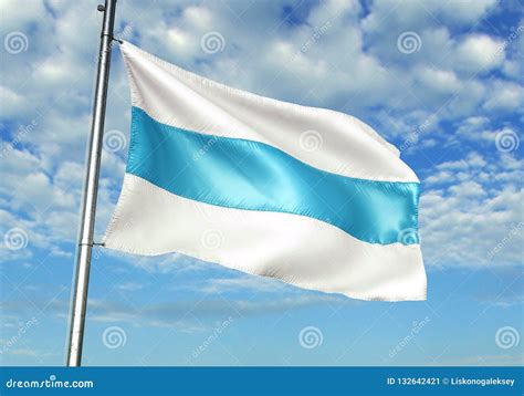 Tucuman Province Of Argentina Flag Waving With Sky On Background