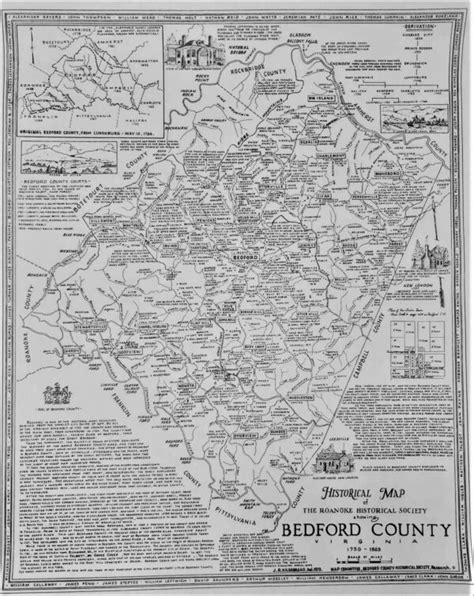 1750-1865 Historical Map of Bedford County 25x30in - Bedford Museum ...