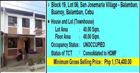 Pag Ibig Foreclosed Townhouse At Lot Block San Josemaria