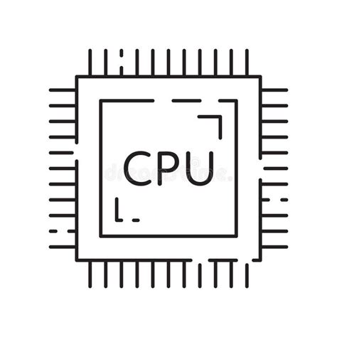 Computer Hardware Line Icon Graphic Card Or Processor And Ram Gpu Or