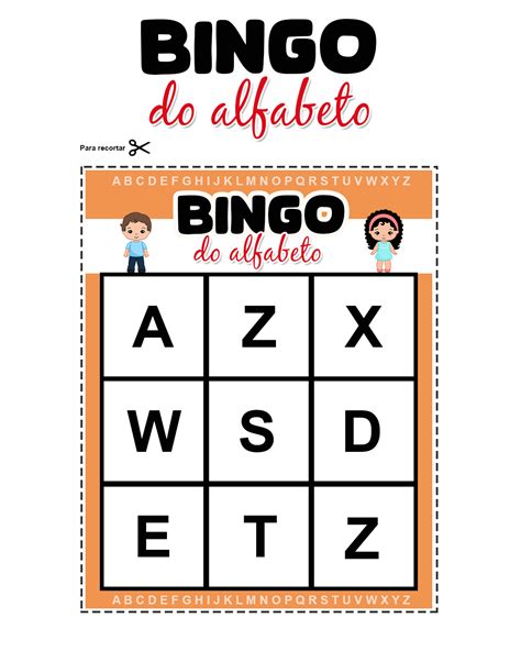 Bingo do Alfabeto Mundo Pedagógico Atividades da Pro Explore as