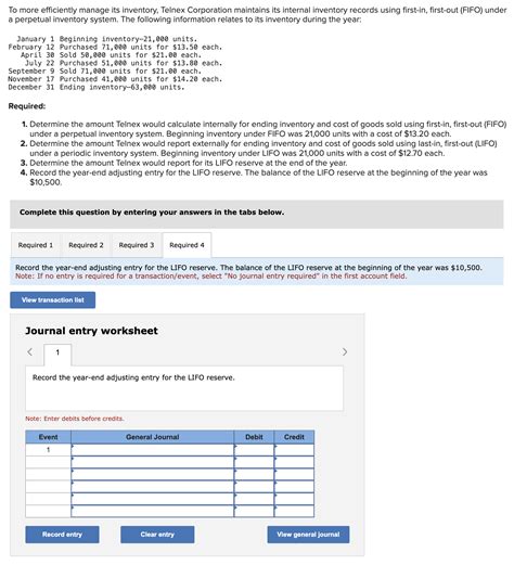 Solved To More Efficiently Manage Its Inventory Telnex Chegg