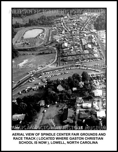 Aerial view of Spindle Center Fair Grounds & race track, ( located where Gaston Christian School ...