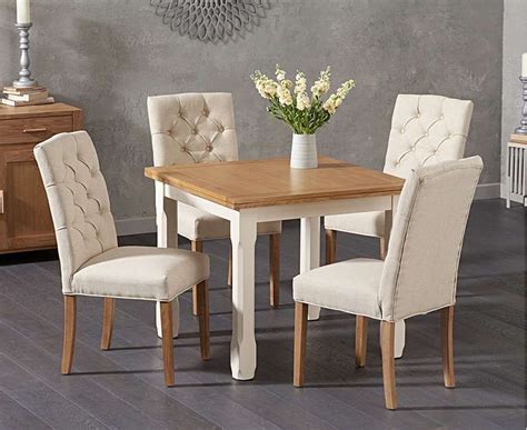 Somerset Cm Flip Top Oak And Cream Dining Table With Claudia Cream