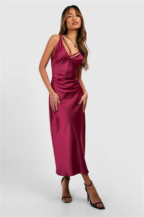 Premium Satin Slip Dress Boohoo Usa