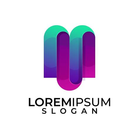 Letra M Logotipo Colorido Moderno Vetor Premium