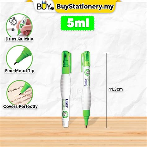 Faster Ml Ml Liquid Paper Correction Pen Fluid Metal Tip S Pcs