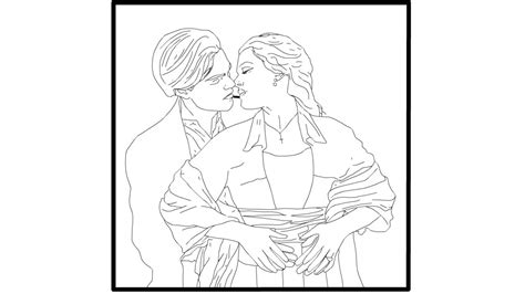 Titanic Movie Romantic Kissing Seen Drawing How To Draw Jack And Rose From Titanic Youtube