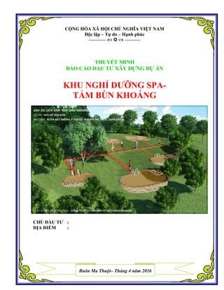 Lập dự án khu nghỉ dưỡng spa tắm bùn khoáng PDF