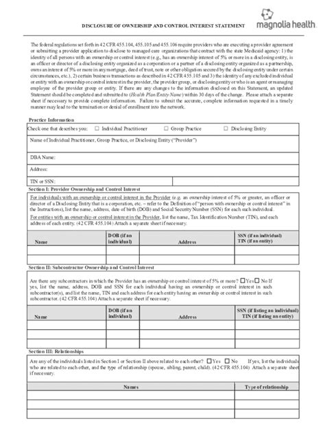 Fillable Online Magnolia Health Behavioral Health Disclosure Of