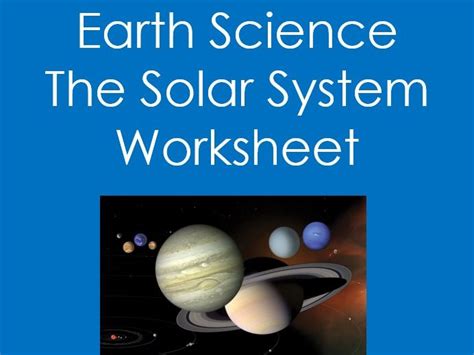 Let S Talk Vocab Earth Science The Solar System Worksheet Teaching