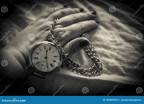 Woman`s Hand With An Old Pocket Watch Stock Photo Image Of Closeup