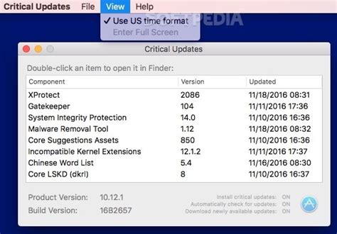 Critical Updates Mac Download Review Screenshots