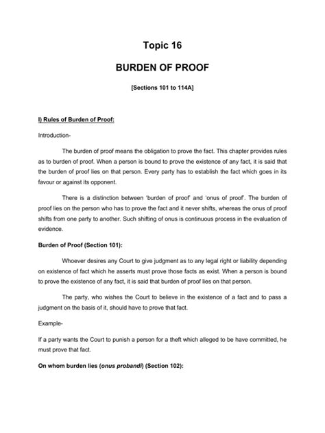 Burden Of Proof Pdf Burden Of Proof Law Evidence Law