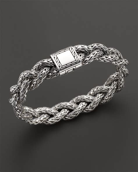 John Hardy Classic Chain Sterling Silver Small Braided Bracelet In Silver For Men Lyst