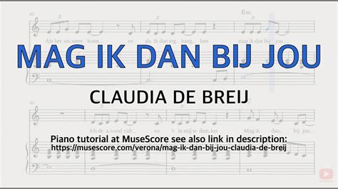 Mag Ik Dan Bij Jou Claudia De Breij Zang Piano Free Sheets Youtube