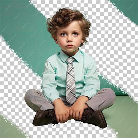 Premium Psd Curious Slavic Preschooler Boy Principal Inspired Pose On