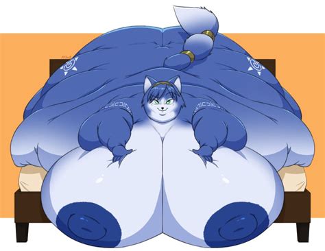 Rule 34 Bbw Blob Blue Fur Facing Viewer Fat Fat Ass Fat Breasts Female Ffa5 Fox Fox Girl