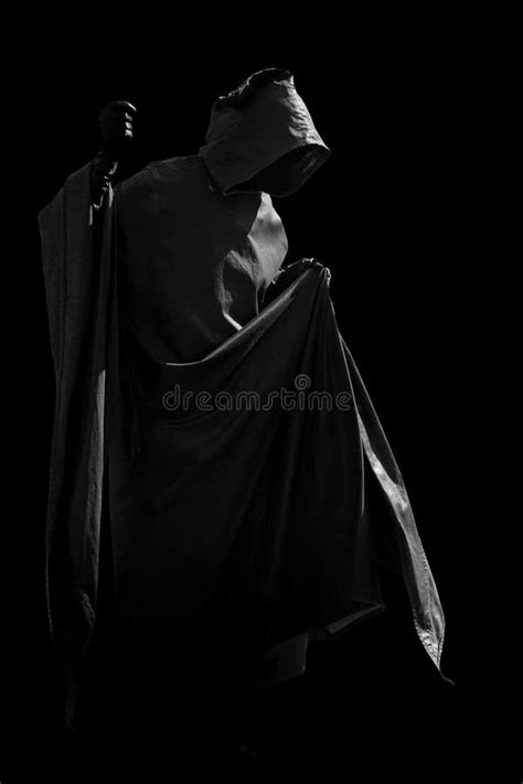 Person In Black Cloak Stock Image Image Of Darkness 101050909