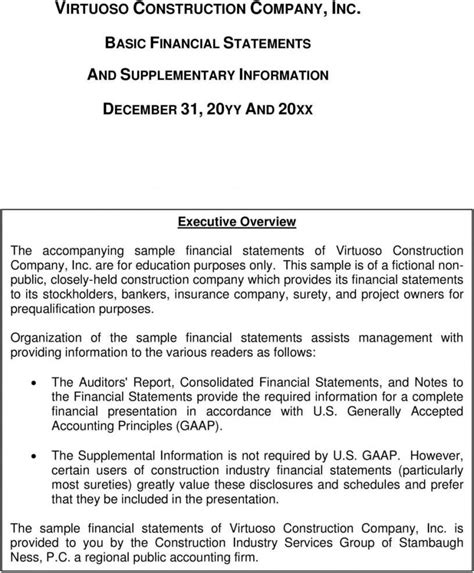 Fabulous Audit Report Of Consolidated Financial Statements Standard Pandl Template Cpp